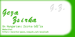 geza zsirka business card